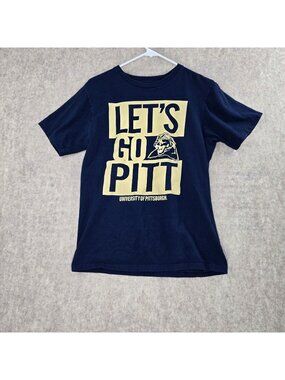 Adidas Mens University Of Pittsburgh Graphic Navy Tee Medium 100% Cotton